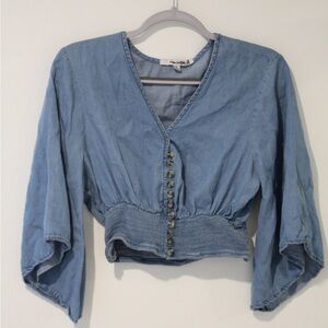 Women's Blue Button top